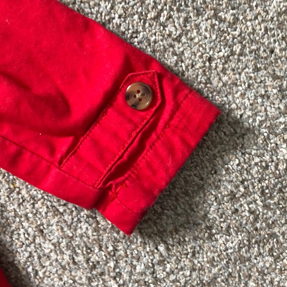 Like New Red Button Front Light Jacket - Picture 3 of 5